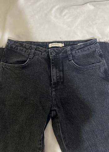 Gri Normal Boy Denim Kadın Kot Pantolon - Görsel 3