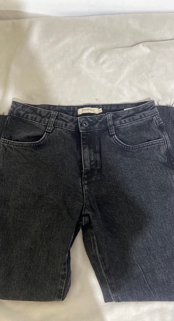 Gri Normal Boy Denim Kadın Kot Pantolon - Görsel 3