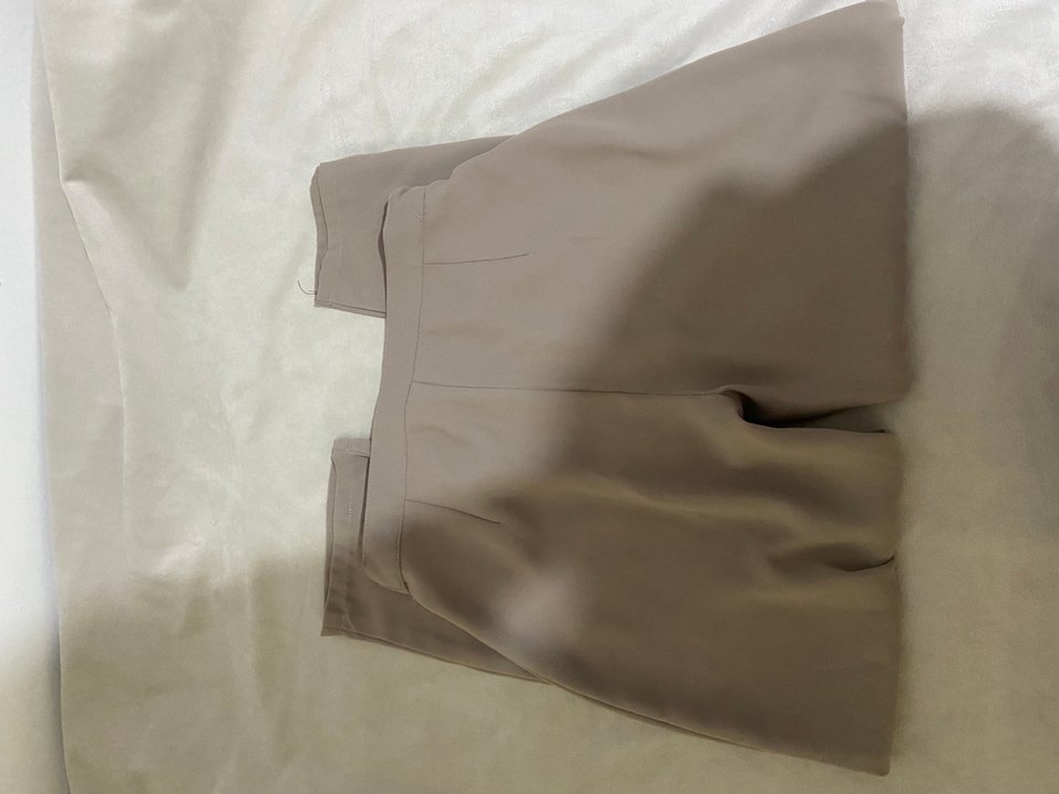 Düğmeli Bej Kadın Kumaş Pantolon - Görsel 3