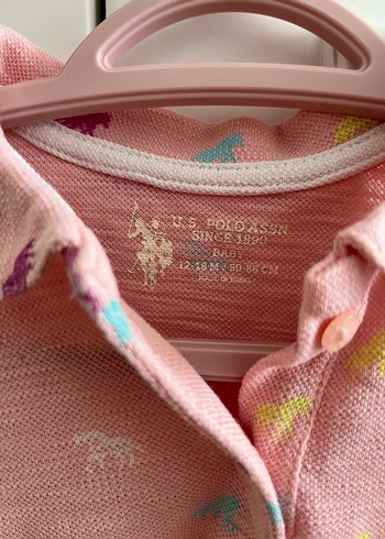 U.S Polo Assn. Kız Çocuk Pembe Düğmeli Polo Tişört