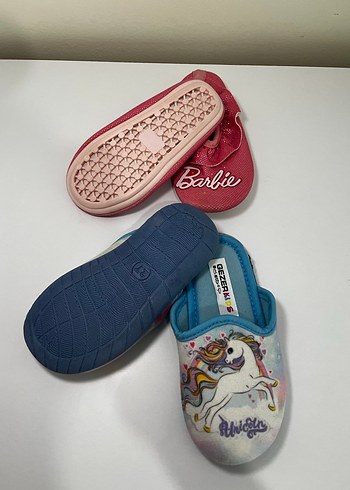 Kız Çocuk Renkli Barbie ve Unicorn Terlikler - Görsel 3