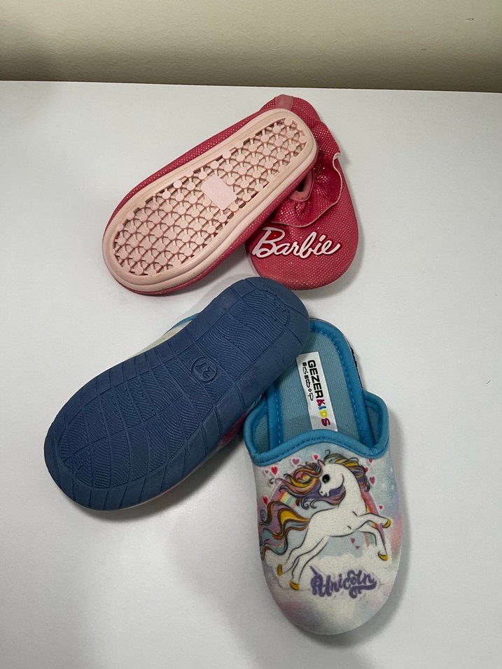 Kız Çocuk Renkli Barbie ve Unicorn Terlikler - Görsel 3