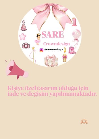 İsimli taç,doğumgünü,parti,kişiye özel - Görsel 2