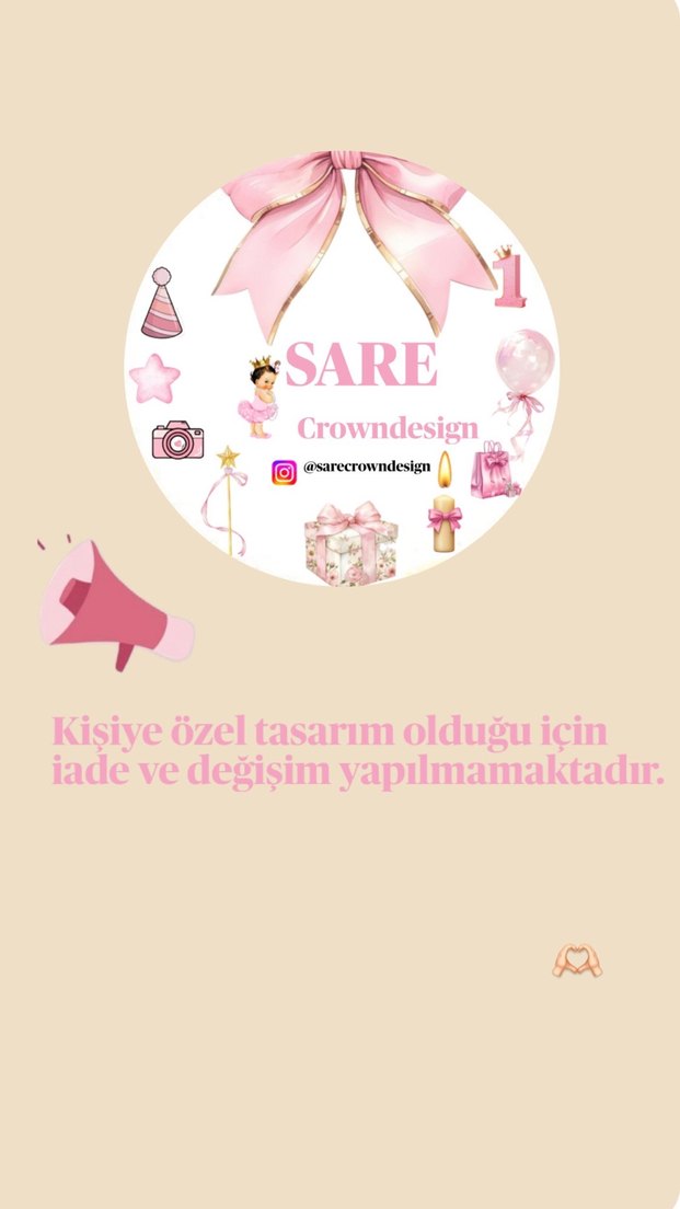 Pasta taç,mumlutaç,doğumgünütaçı - Görsel 4