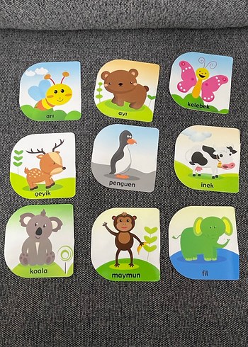 Renkli Hayvan Kartları Eğitici - Görsel 2