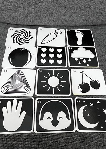 Siyah Beyaz Eğitim Kartları - Görsel 3