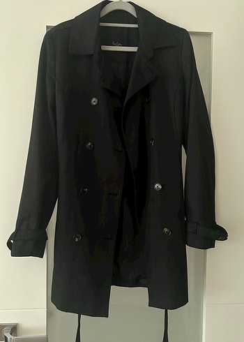 Pierre Cardin Siyah Midi Trençkot