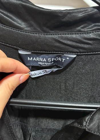 Marina Rinaldi  Marina Sport Siyah Saten Bluz