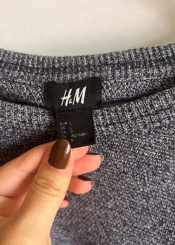 H&M Gri Melanj Triko Kazak