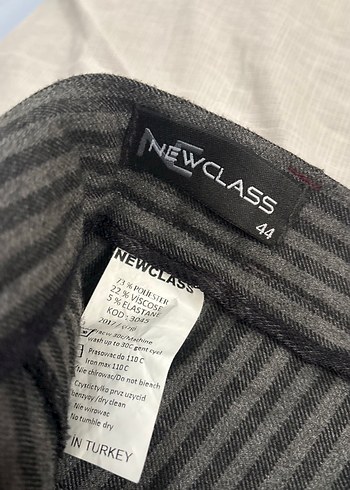 Newclass Gri Cizgili Kadin Pantolon