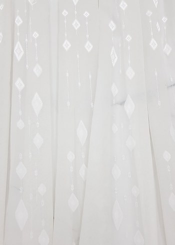 Bohem Nakışlı Beyaz Tül Perde - Görsel 2