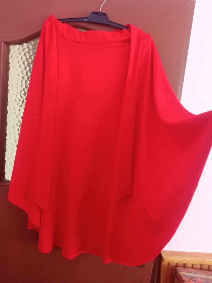 Kırmızı Midi Boy Salaş Kadın Etek - Görsel 4