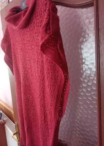 Kırmızı Triko Boğazlı Kolsuz Kazak - Görsel 4