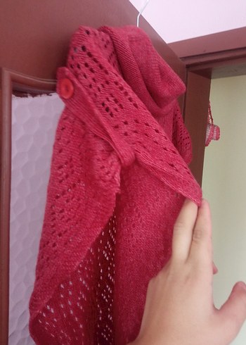 Kırmızı Triko Boğazlı Kolsuz Kazak - Görsel 5