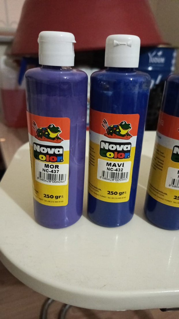 Mor- Mavi -Turuncu Akrilik Boya 250 cc - Görsel 3