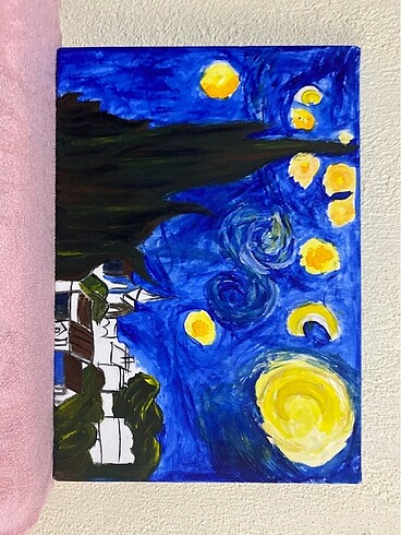 Van Gogh'un yıldızlı gece tablosu kendim yaptım (30.000 )