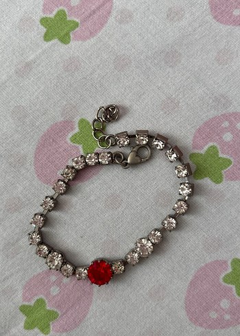 Kırmızı Taşlı Vintage Kadın Bileklik