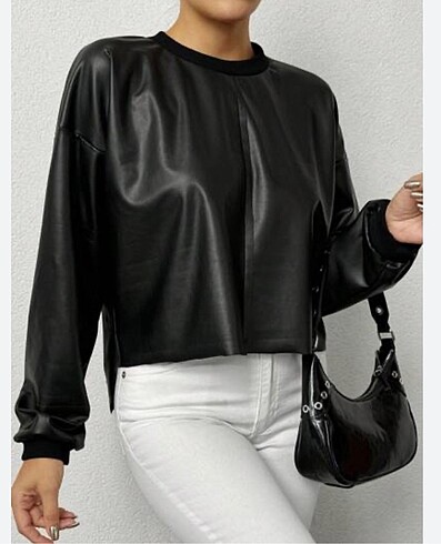 Deri crop sweatshirt