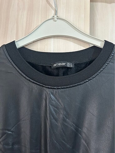 s Beden siyah Renk Deri crop sweatshirt