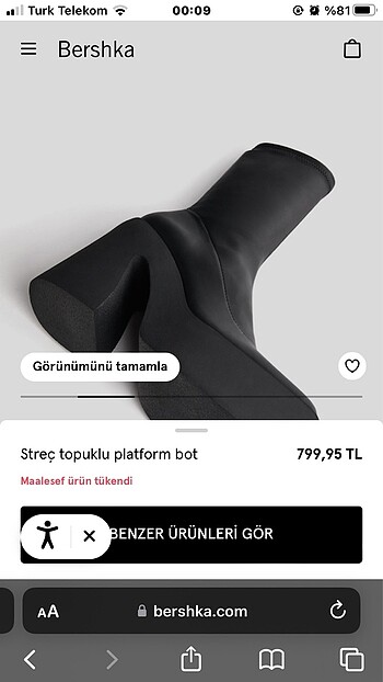 Bershka strec topuklu platform bot