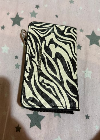 Beden Deri Zebra Desenli Fermuarlı Kadın Cüzdan