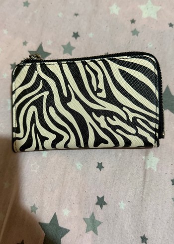 Stradivarius Deri Zebra Desenli Fermuarlı Kadın Cüzdan