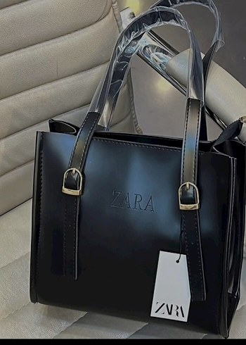 Zara Siyah Deri Kadın Çanta