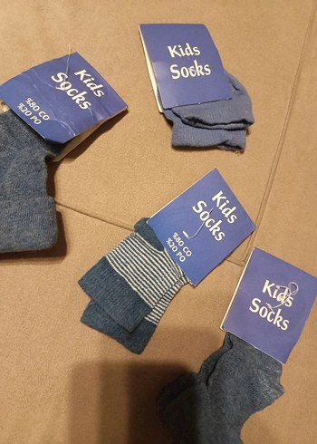 Erkek Çocuk Gri ve Mavi Desenli Çoraplar - Görsel 2