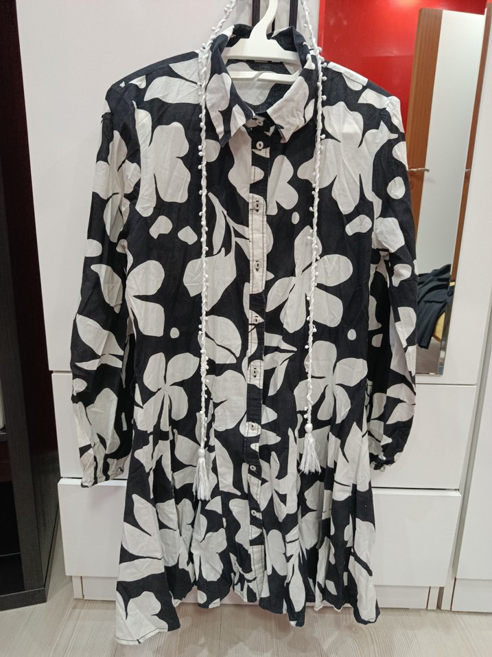 Kadın Beyaz Mini Renk Geçişli Elbise - Görsel 2