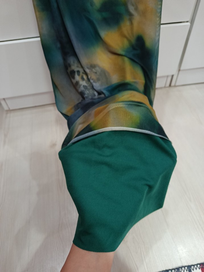 Drapeli, Askısız, Uzun Bağlama Desenli Elbise - Görsel 5