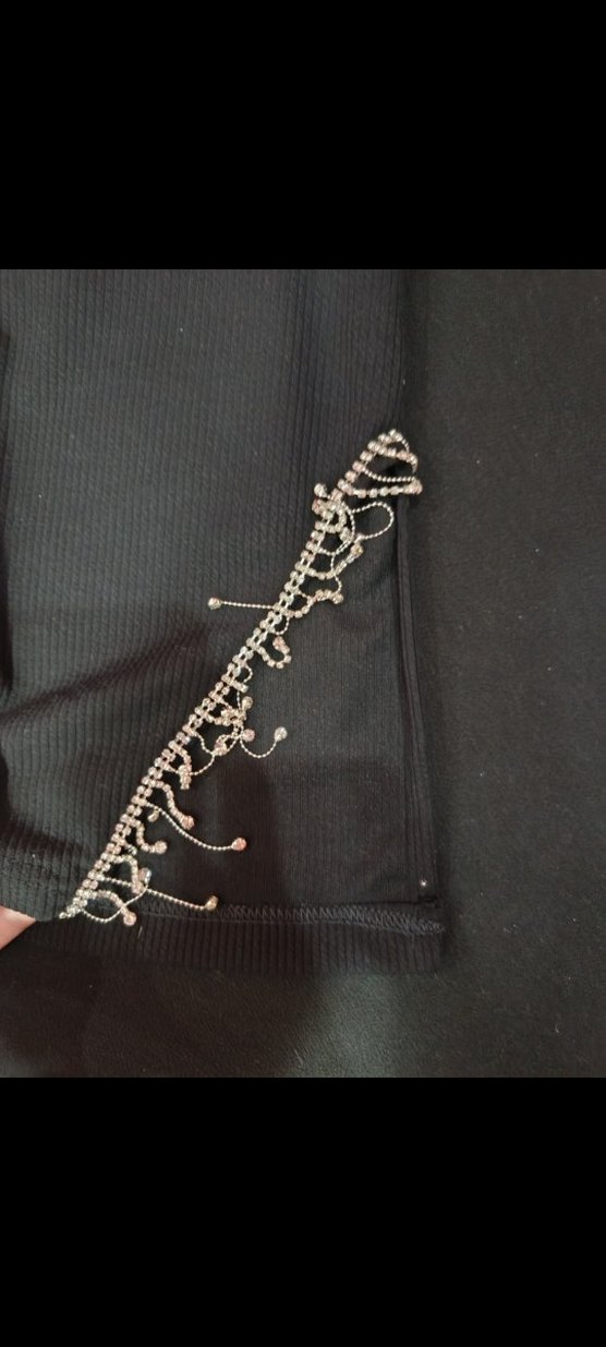 Uzun Kollu Siyah Baskılı Kadın Elbise - Görsel 3