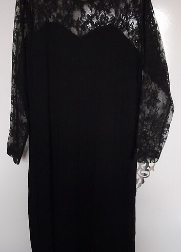 Siyah dantelli elbise - Görsel 2