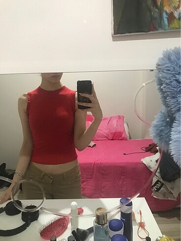 Diğer Kolsuz kırmızı body