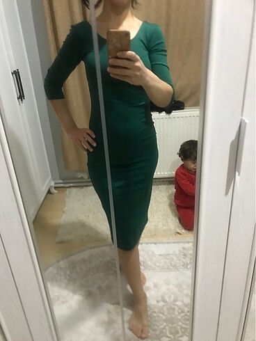 Sense yeşil likralı elbise
