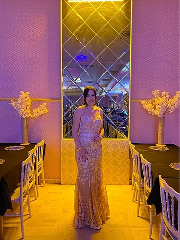 40 Beden Oleg cassini abiye nişanlık gece elbisesi