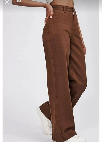 Kahverengi wide leg jean  - Görsel 2