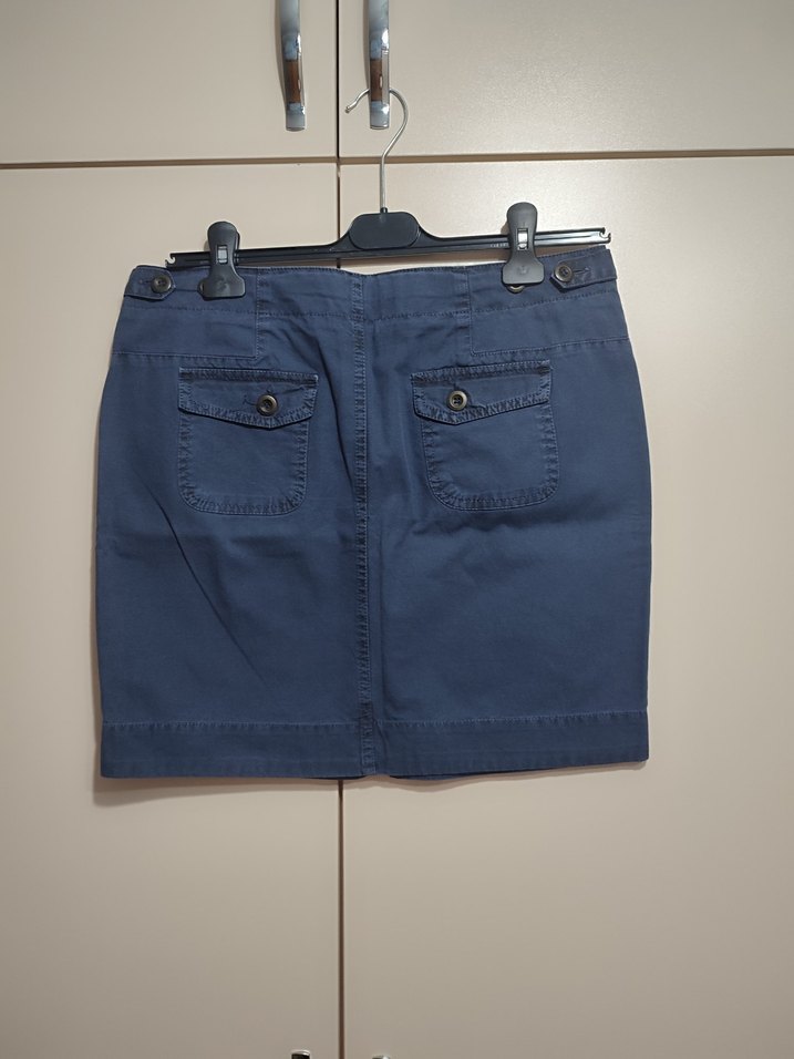 Lacivert kısa Kot Etek - Görsel 3