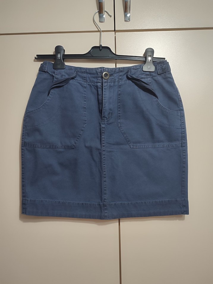 Lacivert kısa Kot Etek - Görsel 2