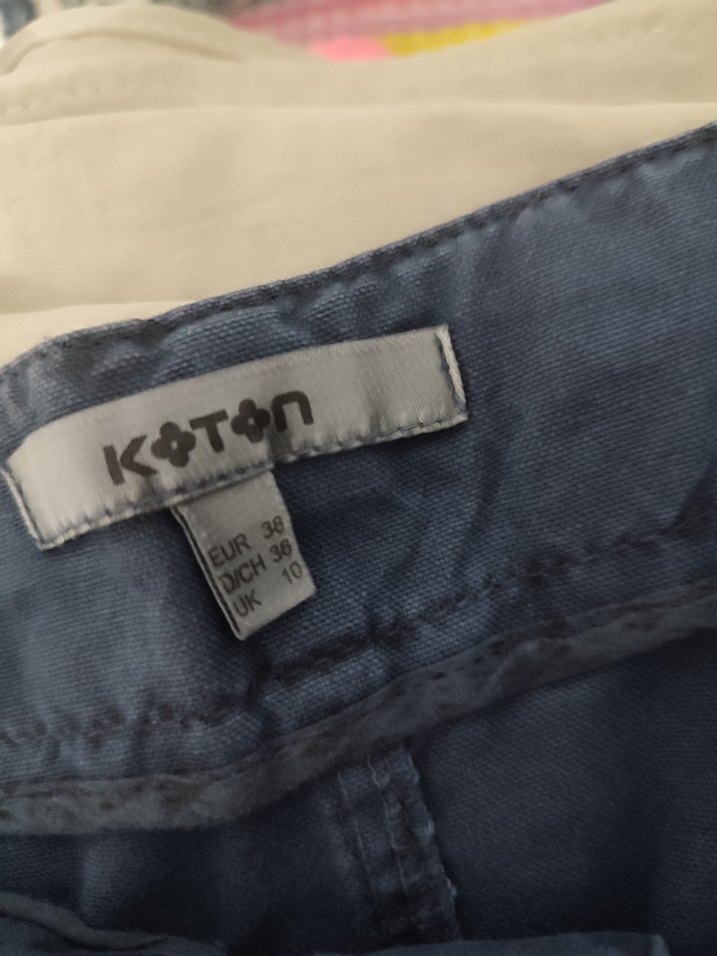 Lacivert kısa Kot Etek - Görsel 5