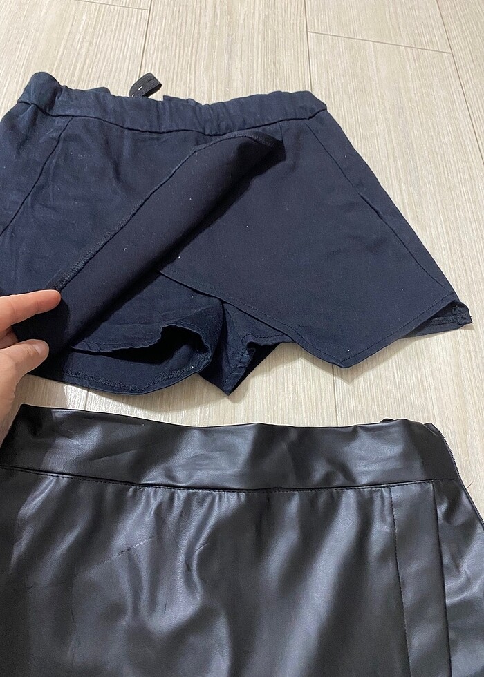 Lcw kruvaze şort etek ve deri şort etek 11-12 yaş - Görsel 4