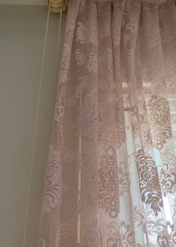 Nakışlı Bohem Pembe Tül Perde - Görsel 3