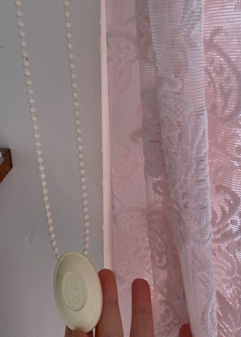 Nakışlı Bohem Pembe Tül Perde - Görsel 2