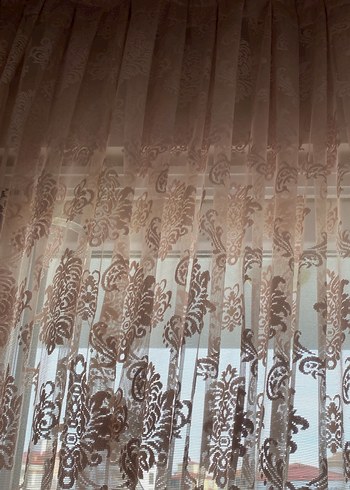 Nakışlı Bohem Pembe Tül Perde - Görsel 4