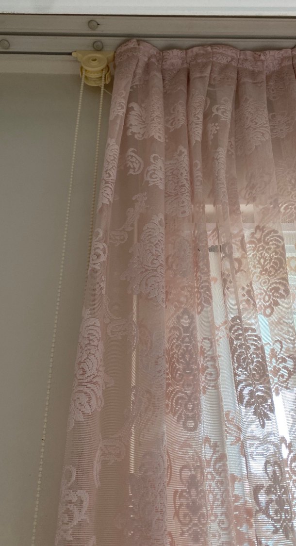 Nakışlı Bohem Pembe Tül Perde - Görsel 3