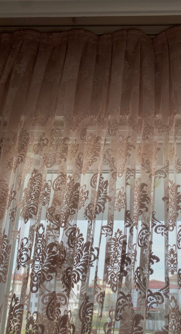 Nakışlı Bohem Pembe Tül Perde - Görsel 4