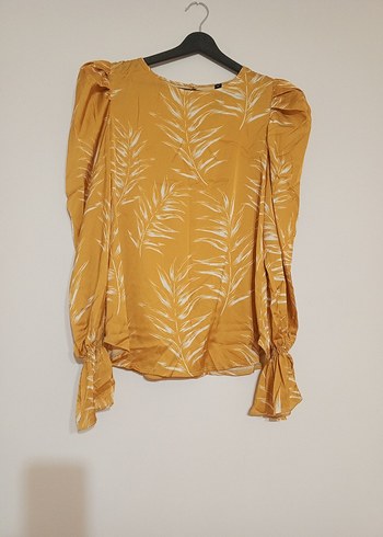 Sarı Parlak Kadın Bluz - Görsel 3