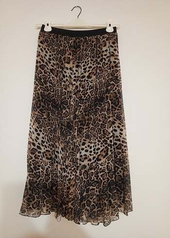 Leopar Desenli Pilili Etek - Görsel 2