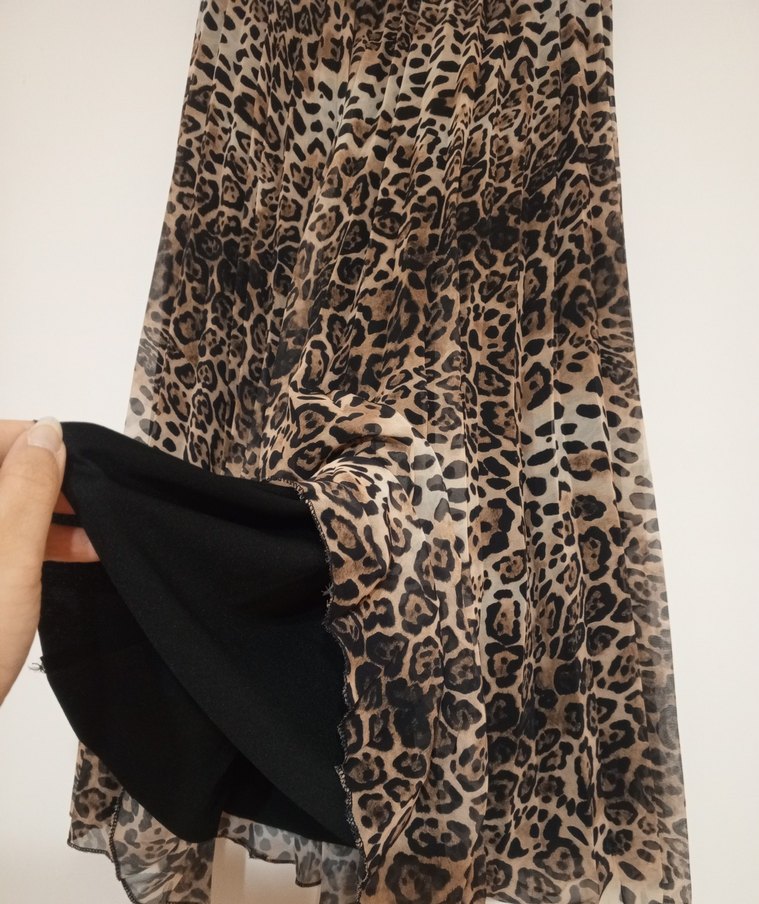 Leopar Desenli Pilili Etek - Görsel 3