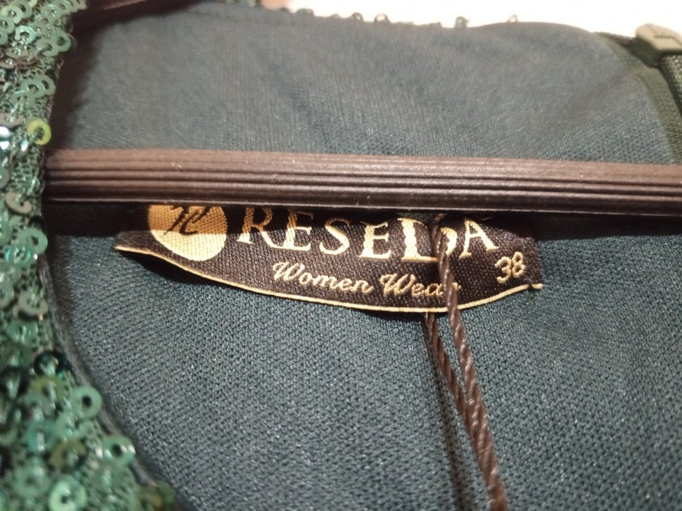 Parlak Yeşil Uzun Kollu Abiye Elbise - Görsel 4