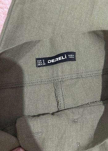 Kadın Haki Keten Rahat Kesim Pantolon - Görsel 2